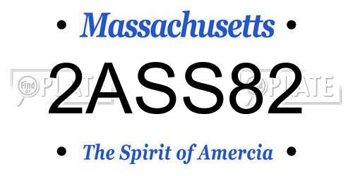 2ASS82 Massachusetts License Plate