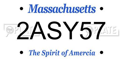 2ASY57 Massachusetts License Plate