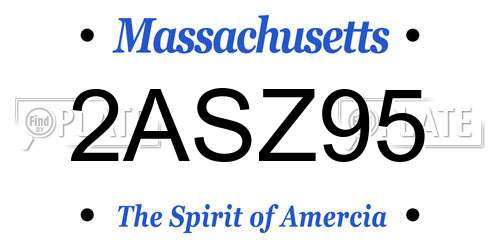 2ASZ95 Massachusetts License Plate