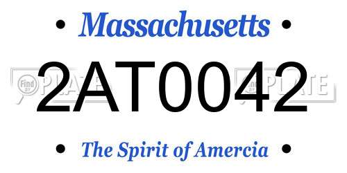 2AT0042 Massachusetts License Plate