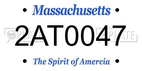 2AT0047 Massachusetts License Plate