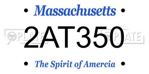 2AT350 Massachusetts License Plate