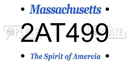 2AT499 Massachusetts License Plate