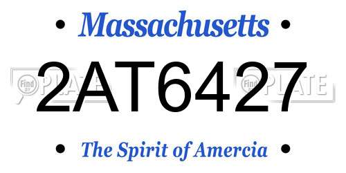 2AT6427 Massachusetts License Plate