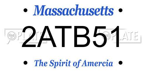 2ATB51 Massachusetts License Plate