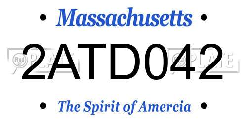 2ATD042 Massachusetts License Plate