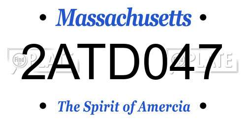 2ATD047 Massachusetts License Plate