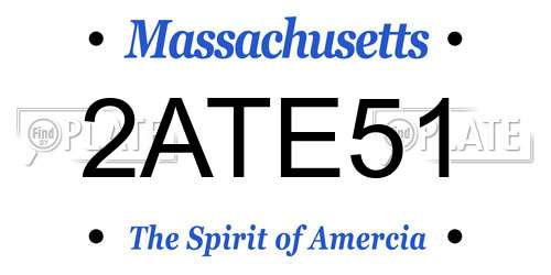 2ATE51 Massachusetts License Plate
