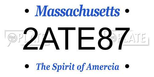2ATE87 Massachusetts License Plate