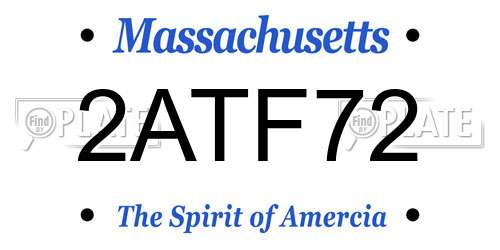 2ATF72 Massachusetts License Plate
