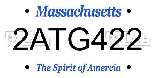 2ATG422 Massachusetts License Plate