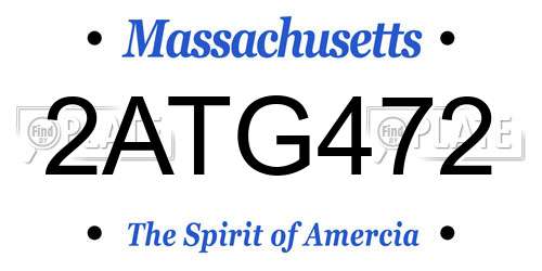 2ATG472 Massachusetts License Plate