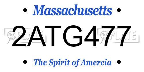 2ATG477 Massachusetts License Plate