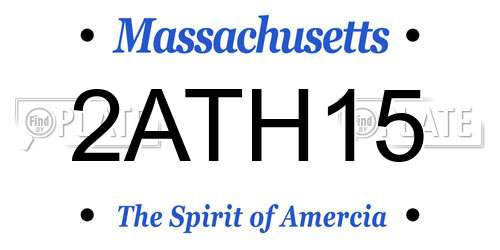 2ATH15 Massachusetts License Plate