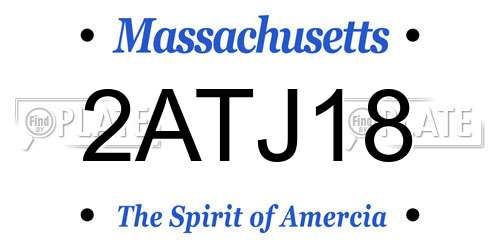 2ATJ18 Massachusetts License Plate