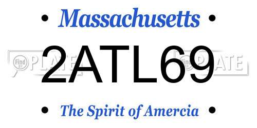 2ATL69 Massachusetts License Plate