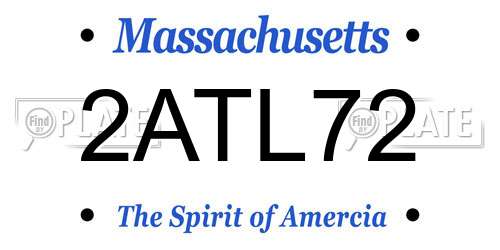 2ATL72 Massachusetts License Plate