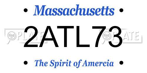 2ATL73 Massachusetts License Plate