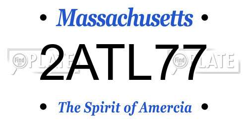2ATL77 Massachusetts License Plate