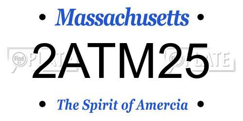 2ATM25 Massachusetts License Plate
