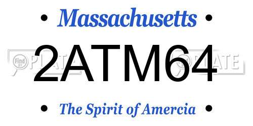 2ATM64 Massachusetts License Plate