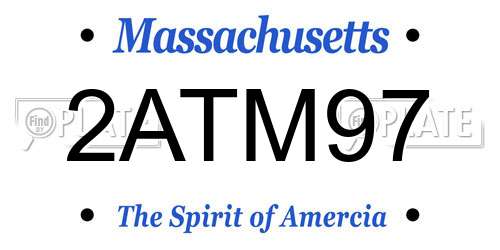 2ATM97 Massachusetts License Plate