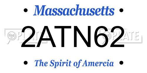 2ATN62 Massachusetts License Plate
