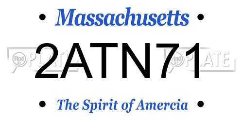 2ATN71 Massachusetts License Plate