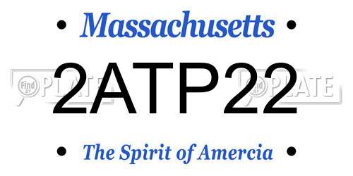 2ATP22 Massachusetts License Plate