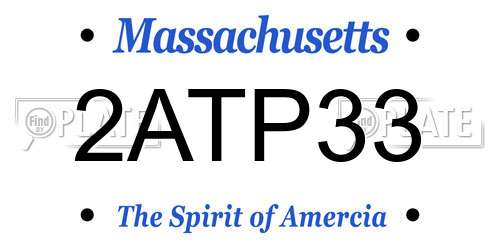 2ATP33 Massachusetts License Plate