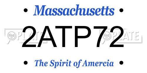 2ATP72 Massachusetts License Plate