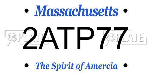 2ATP77 Massachusetts License Plate