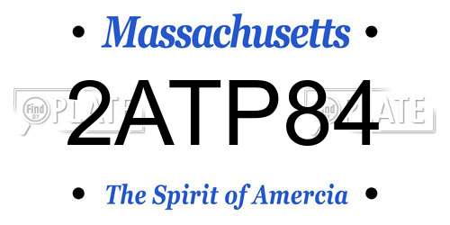 2ATP84 Massachusetts License Plate