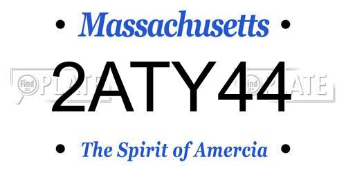 2ATY44 Massachusetts License Plate