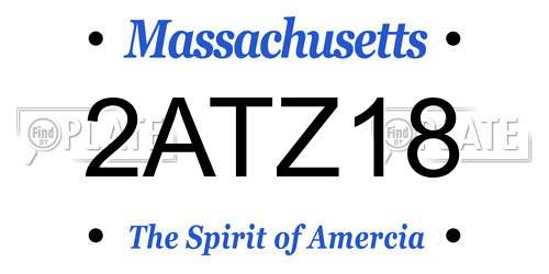 2ATZ18 Massachusetts License Plate