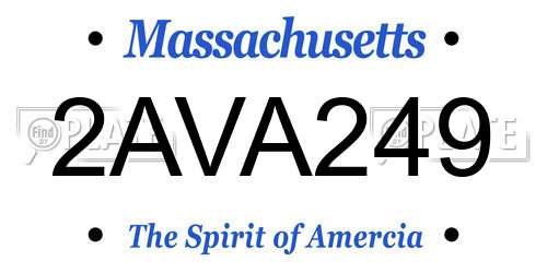2AVA249 Massachusetts License Plate