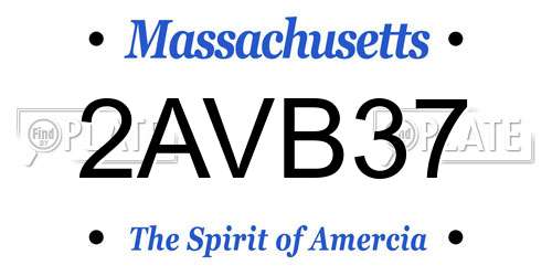 2AVB37 Massachusetts License Plate