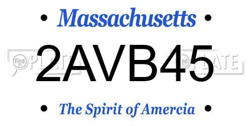 2AVB45 Massachusetts License Plate