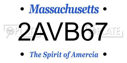 2AVB67 Massachusetts License Plate