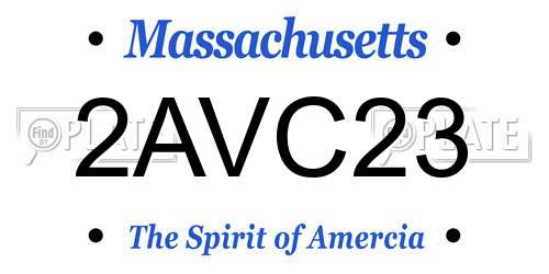 2AVC23 Massachusetts License Plate