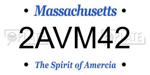 2AVM42 Massachusetts License Plate