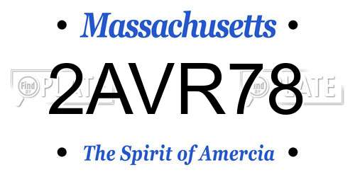 2AVR78 Massachusetts License Plate
