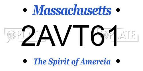 2AVT61 Massachusetts License Plate
