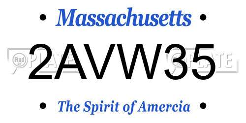2AVW35 Massachusetts License Plate