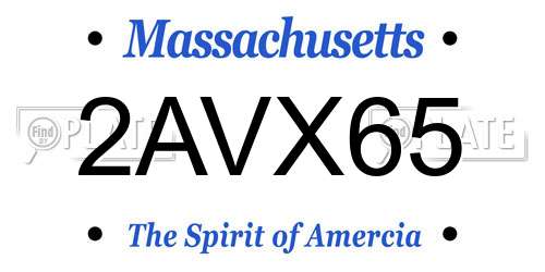 2AVX65 Massachusetts License Plate