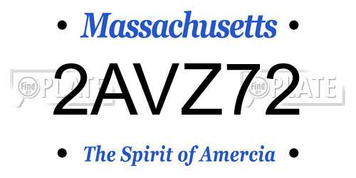 2AVZ72 Massachusetts License Plate