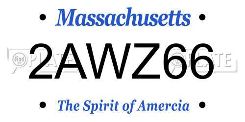 2AWZ66 Massachusetts License Plate