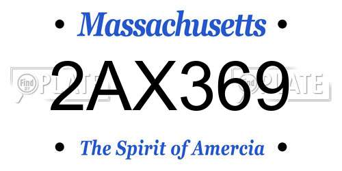 2AX369 Massachusetts License Plate