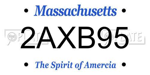 2AXB95 Massachusetts License Plate