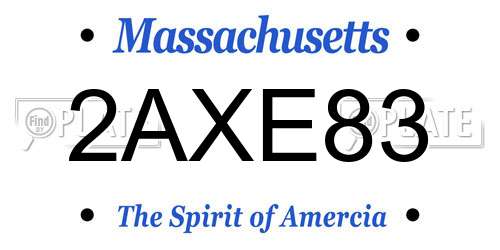 2AXE83 Massachusetts License Plate